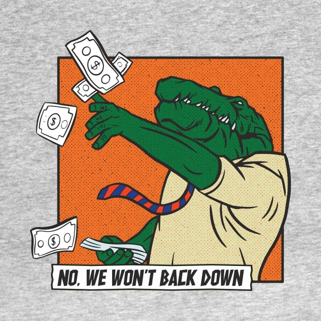 Vintage We Won't Back Down // Florida Blue & Orange Comic Swamp Alligator by SLAG_Creative